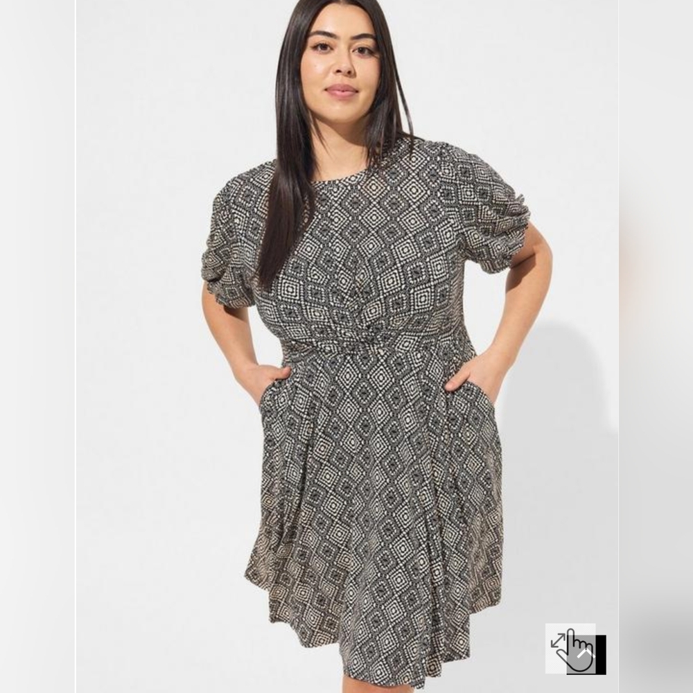 Torrid - Mini Super Soft Balloon Sleeve Aline Dress -size 0 (12)